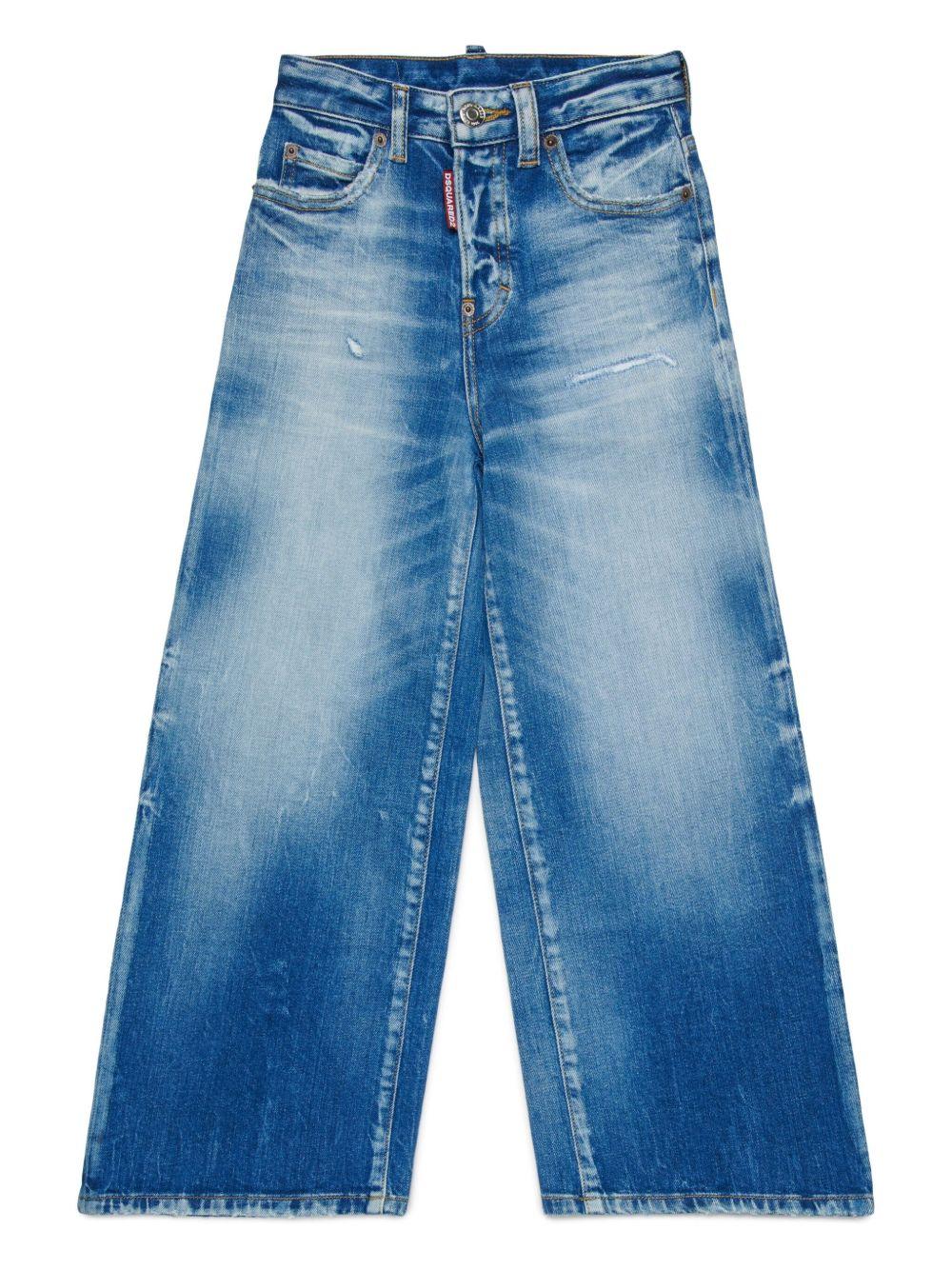 Jeans a palazzo con schiariture