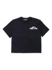 T-shirt Nera con Stampa e Taschino