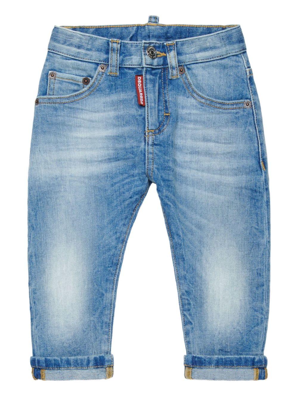 Jeans Dritti con Targhetta Logo DQ01TCD0AET DQ01 DSQUARED KIDS 