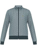 Felpa azzurra zip logo monogram all-over