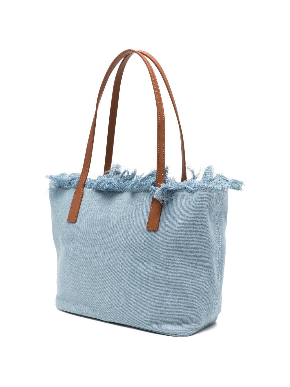 Borsa tote in denim con bordi sfrangiati CBMF001 01759L MC2 SAINT BARTH 