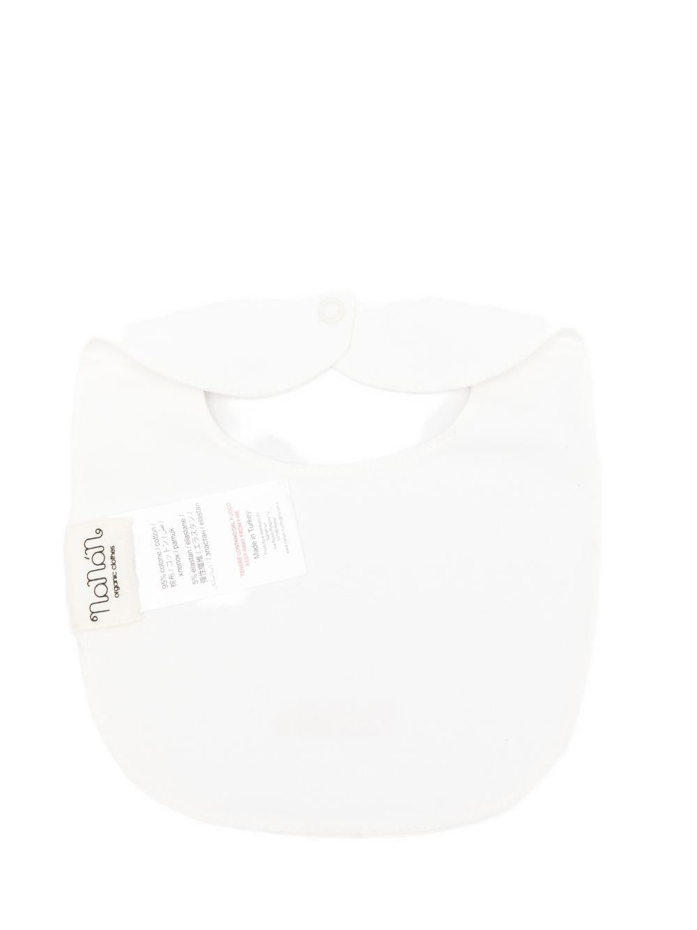 Bavetta in cotone con ricamo logo E26015 BIANCO NANAN KIDS 