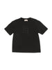 T-shirt nera logo strass