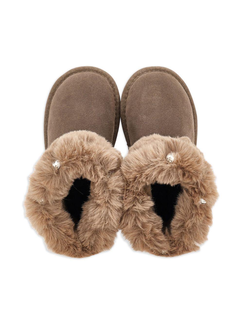 Stivali Marrone con Strass e Punta Tonda 8CF0046702 0009 MONNALISA KIDS 