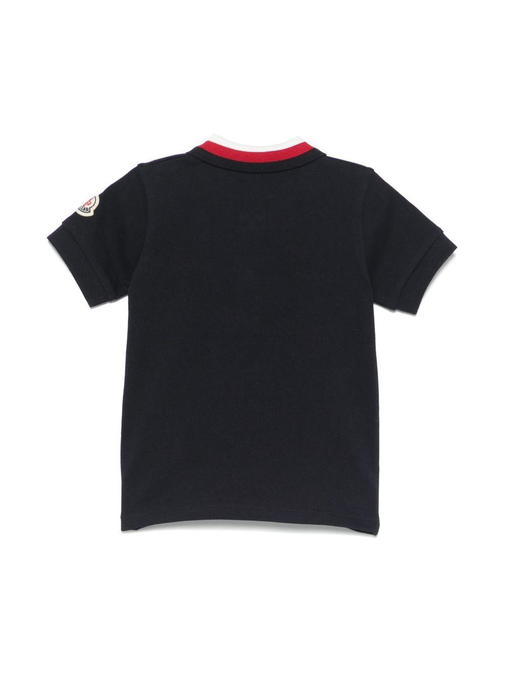 Polo blu neonato logo ricamo 9518A0000189AL2 778 MONCLER KIDS 