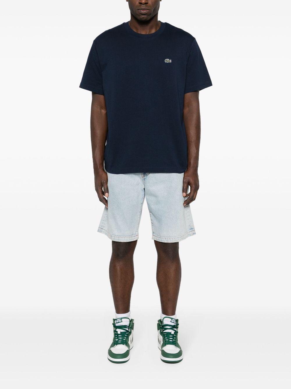 T-shirt blu notte mini logo ricamo TH7318 166 LACOSTE 