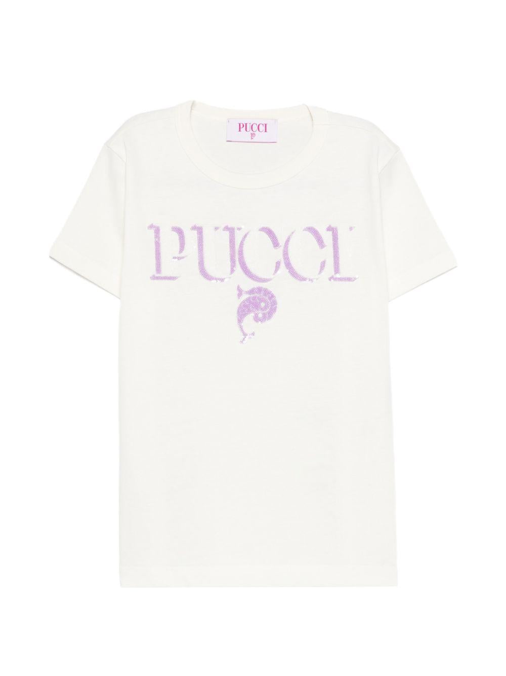 T-shirt con logo glitter PY8B71Z3672 102LI EMILIO PUCCI KIDS 