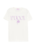 T-shirt con logo glitter
