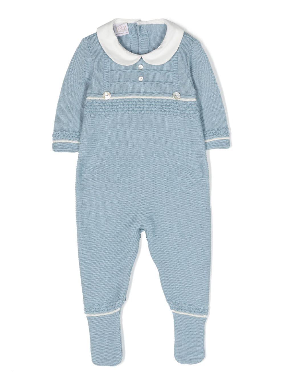 Tutina neonato azzurra lana 005110991 211H56 PAZ RODRIGUEZ KIDS 