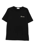 T-shirt nera con logo ricamato