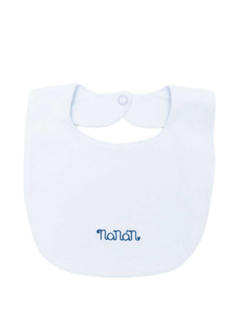 Bavetta in cotone con ricamo logo E26015 AZZURRO NANAN KIDS 