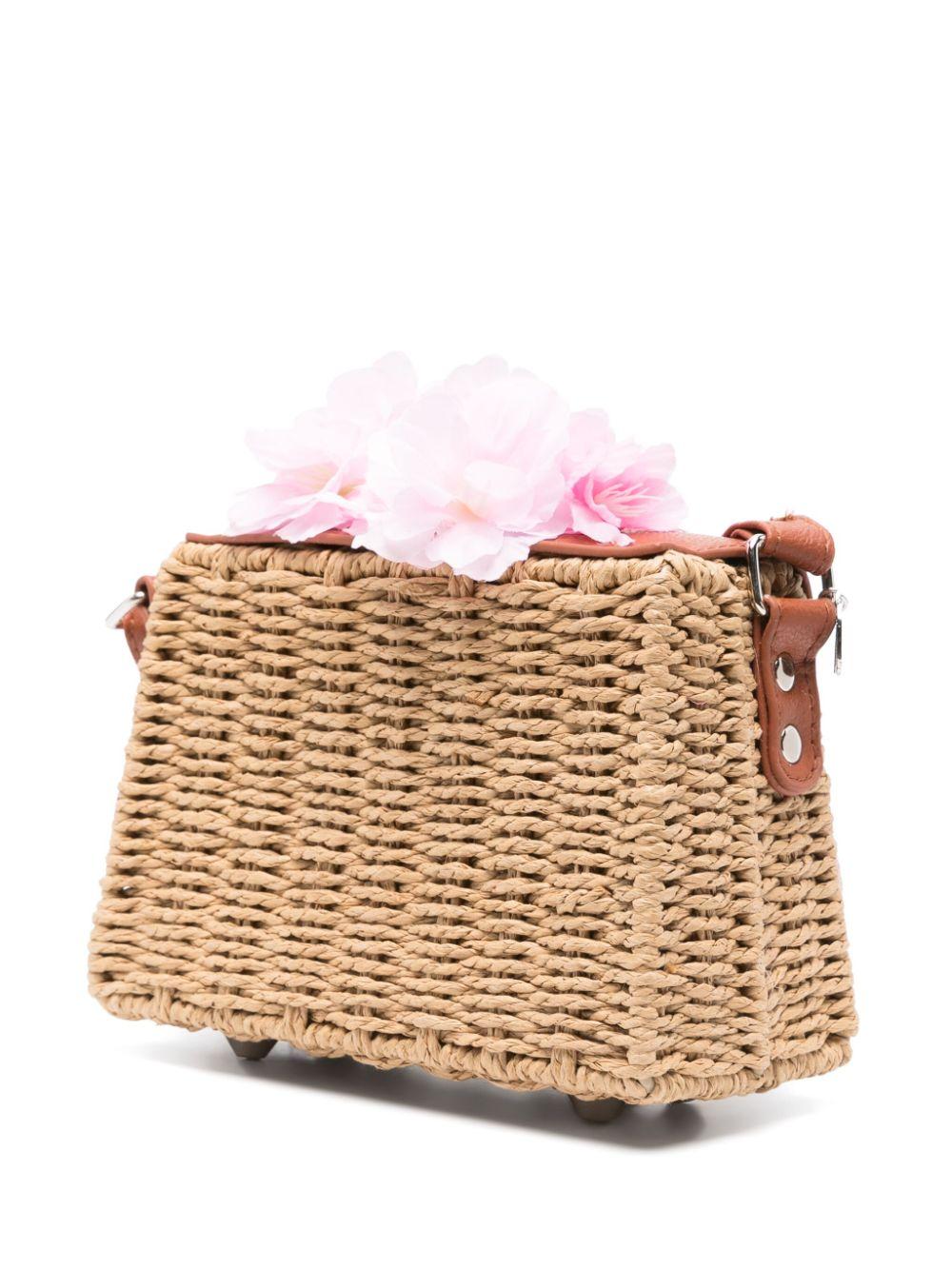 Borsa in rafia e cuoio