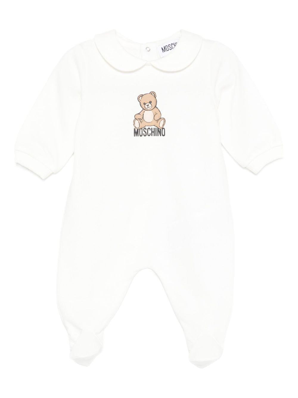 Tutina con Stampa Teddy e Colletto Peter Pan MUT04ILCA40 10063 MOSCHINO KIDS 