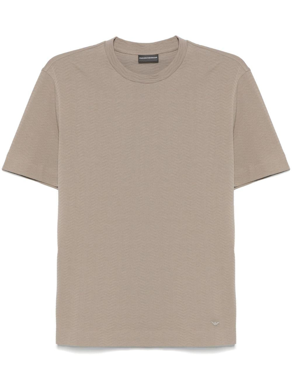 T-shirt marrone chiaro texturizzata
