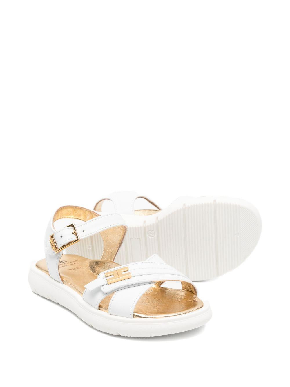 Sandali con cinturini e fibbie dorate F1A2E05520092139 BIANCO ELISABETTA FRANCHI KIDS 
