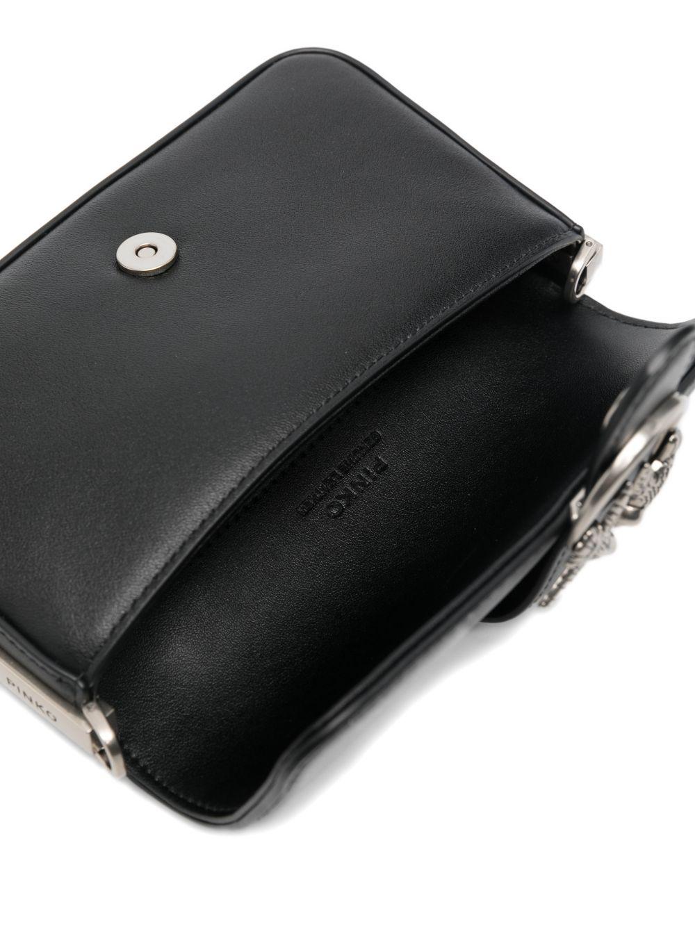 Borsa a tracolla in pelle con fibbia a rondini 105353A0QO Z99O PINKO 