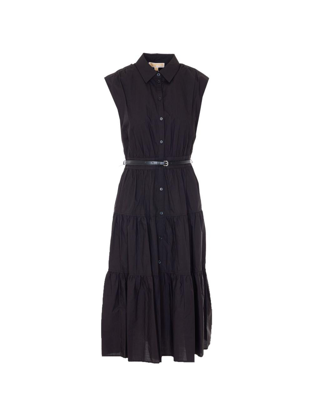 Abito chemisier in cotone con cintura MS683I5KLZ 001 MICHAEL KORS 