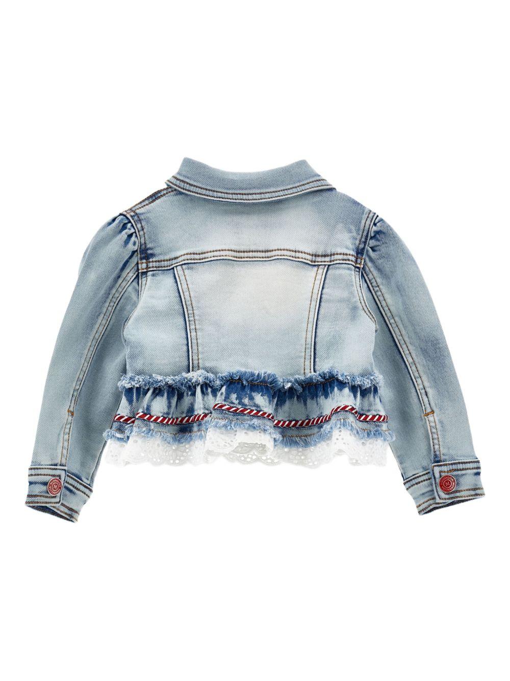 Giubbino denim con ruches in tulle