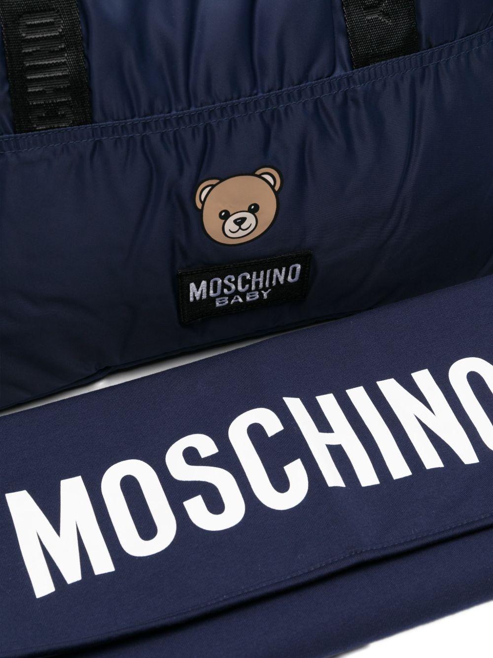 Borsa fasciatoio blu con stampa Teddy Bear MMX04KL3A89 40016 MOSCHINO KIDS 