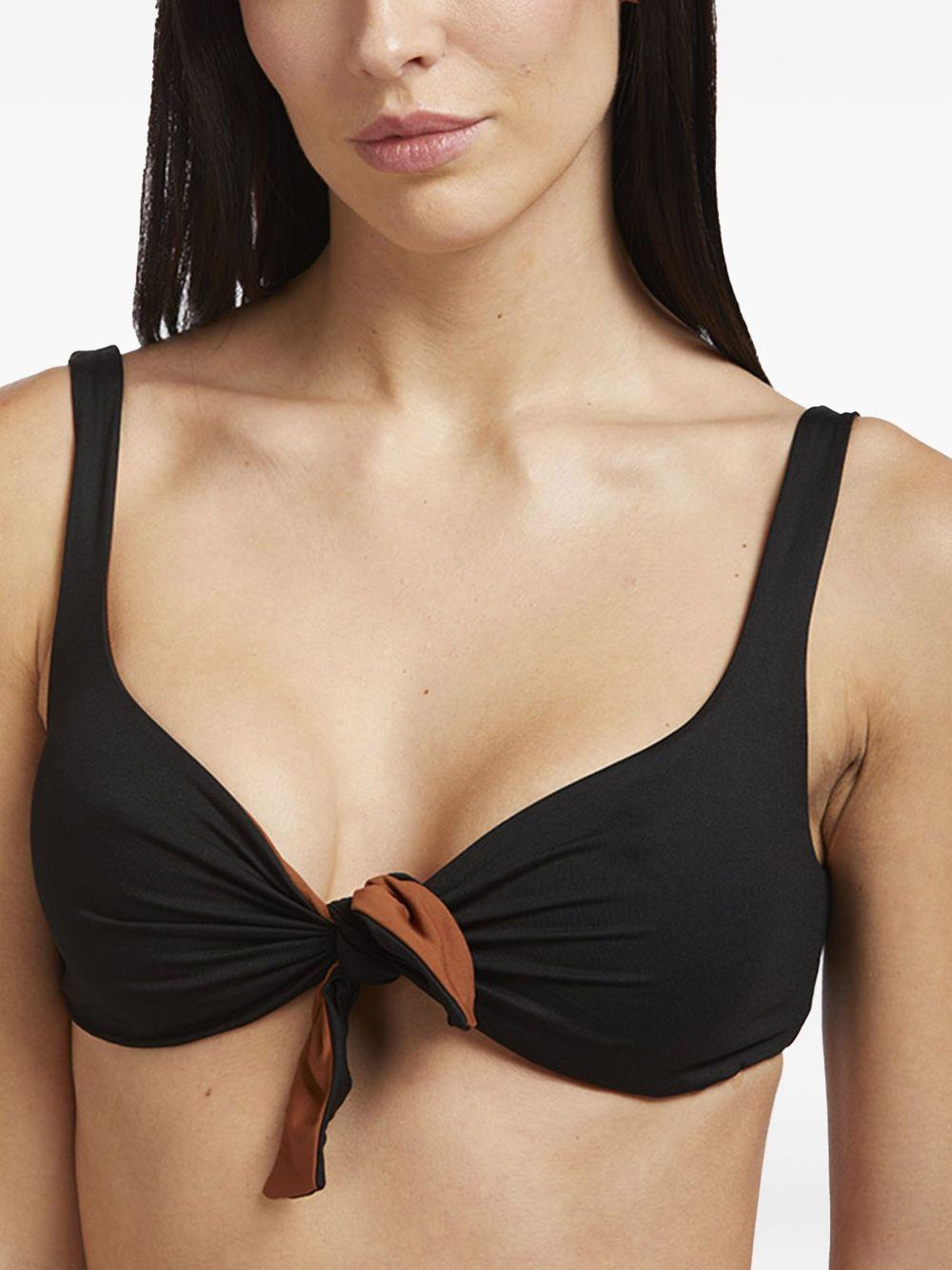 Bikini reversibile brassiere nero/tabacco