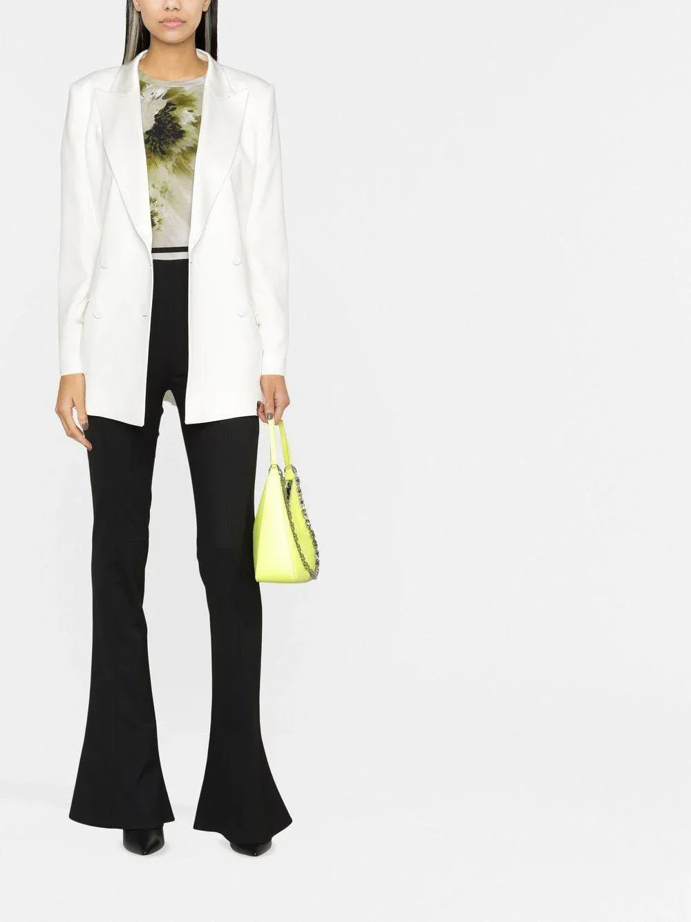 Giacca Donna Bianca in Satin Enver - Slim Fit