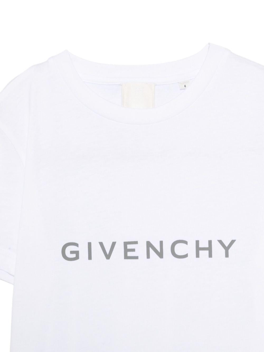 T-shirt in Cotone con Stampa con Logo H30952 10P GIVENCHY KIDS 