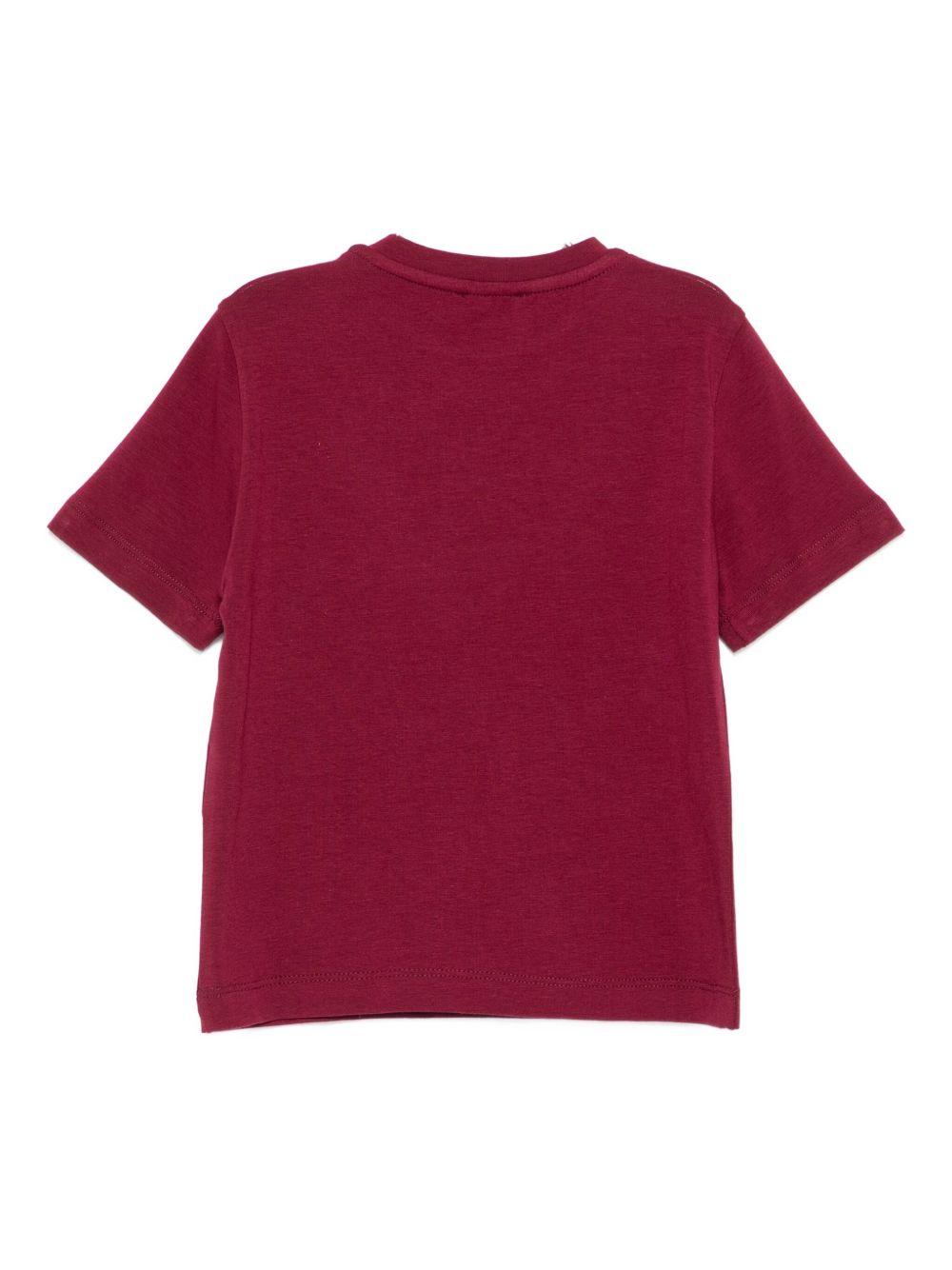 T-shirt rosso ciliegia con logo EGTS103JE006 3029 ELISABETTA FRANCHI KIDS 