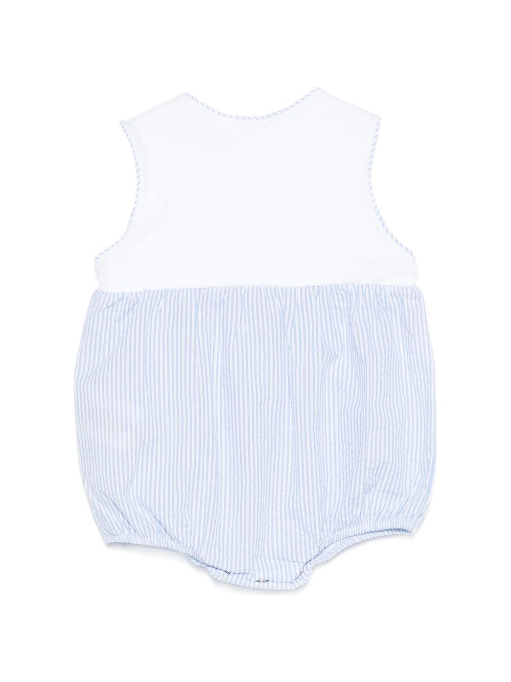 Tutina in cotone a righe con bottoni E26129 BIANCO NANAN KIDS 
