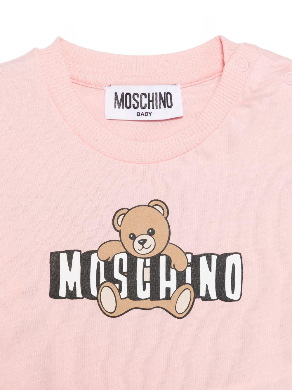 T-shirt con stampa orsetto MUM04PLAA03 50209 MOSCHINO KIDS 