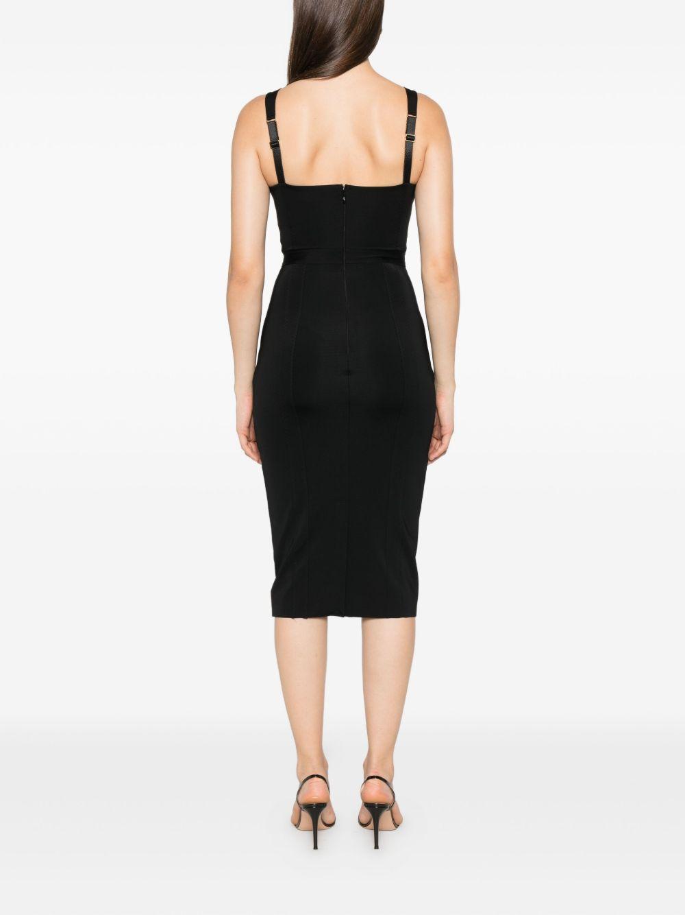 Abito Corto con Scollo a Cuore Nero AB81056E2 110 ELISABETTA FRANCHI 