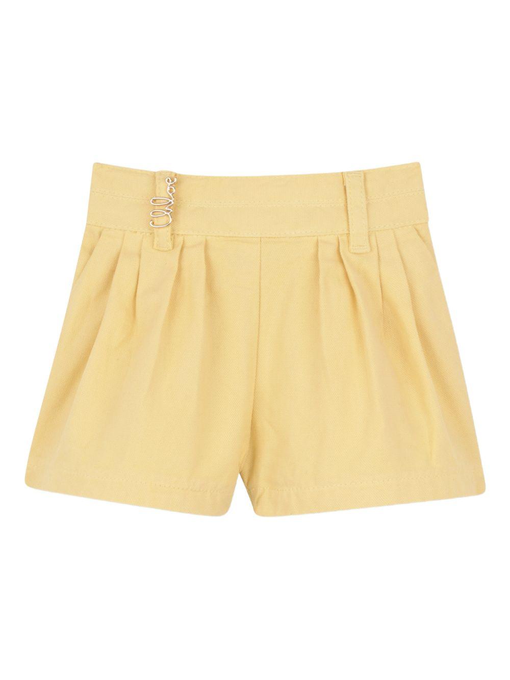 Shorts in cotone organico con pieghe C20911 52A CHLOE KIDS 