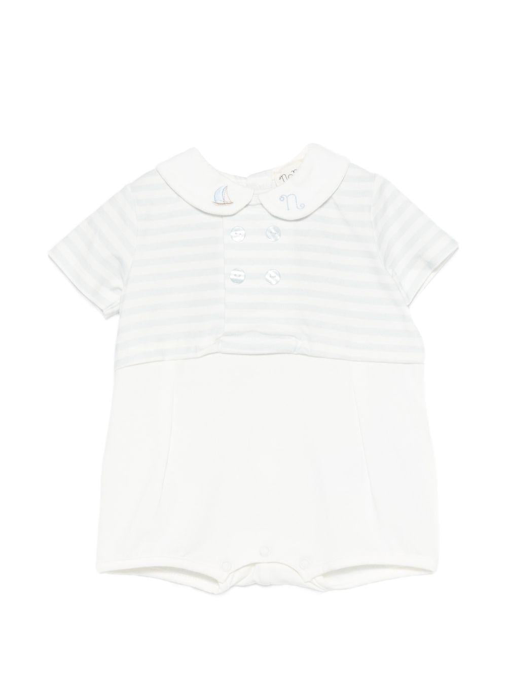 Tutina in cotone a righe con colletto E26103 AZZURRO NANAN KIDS 