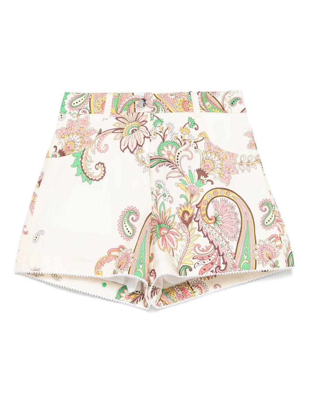 Short bianco stampa paisley