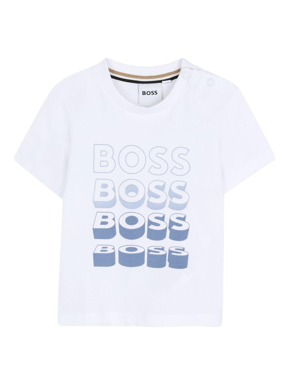 T-shirt con stampa logo degradé J52889 10P BOSS KIDSWEAR 