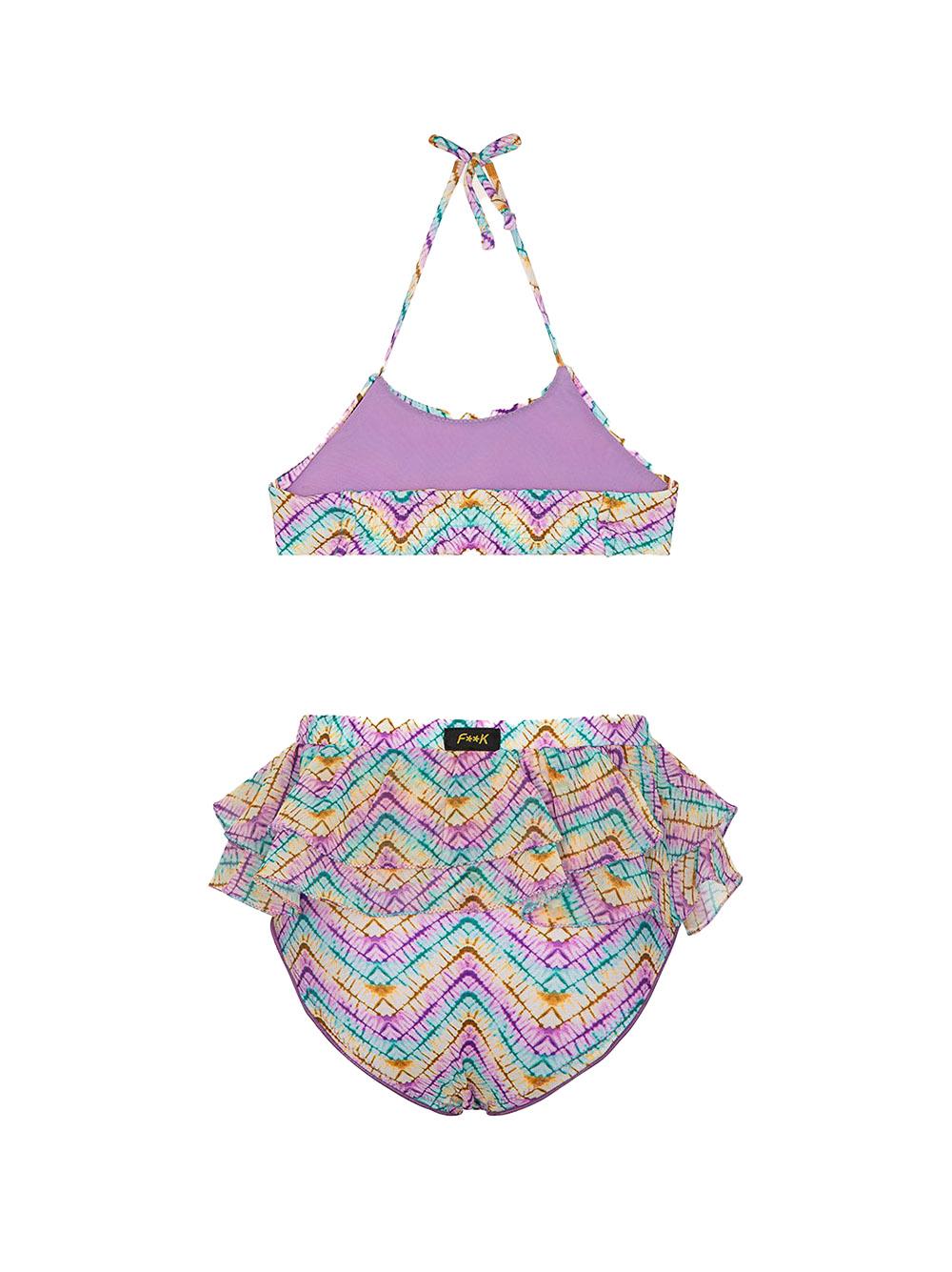 Costume neonata fantasia stampata chevron multicolor
