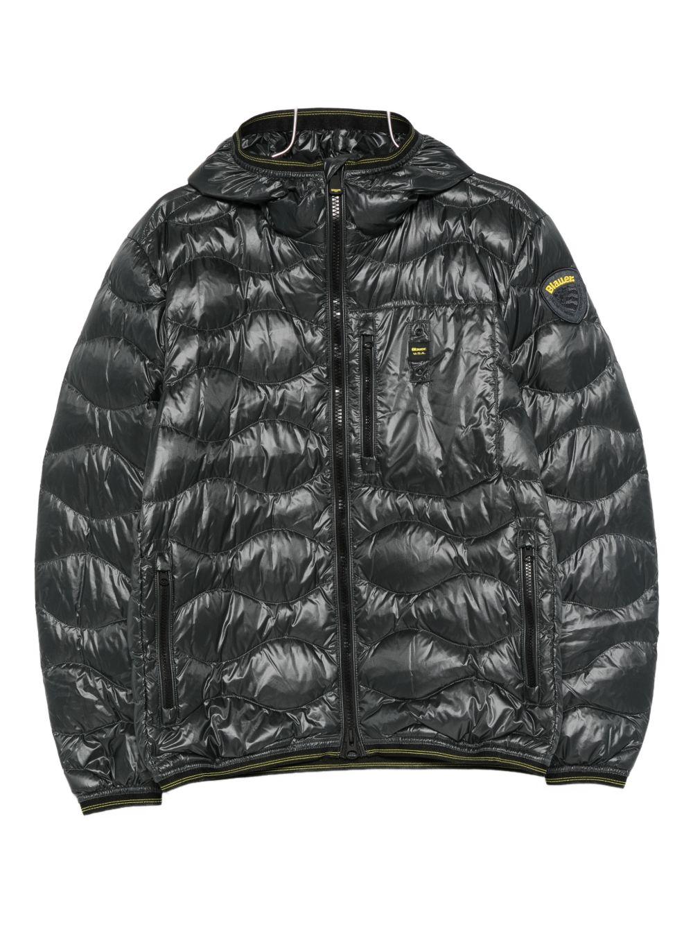 Giacca trapuntata grigio antracite con cappuccio 25WVLUC03074006355 978 BLAUER 