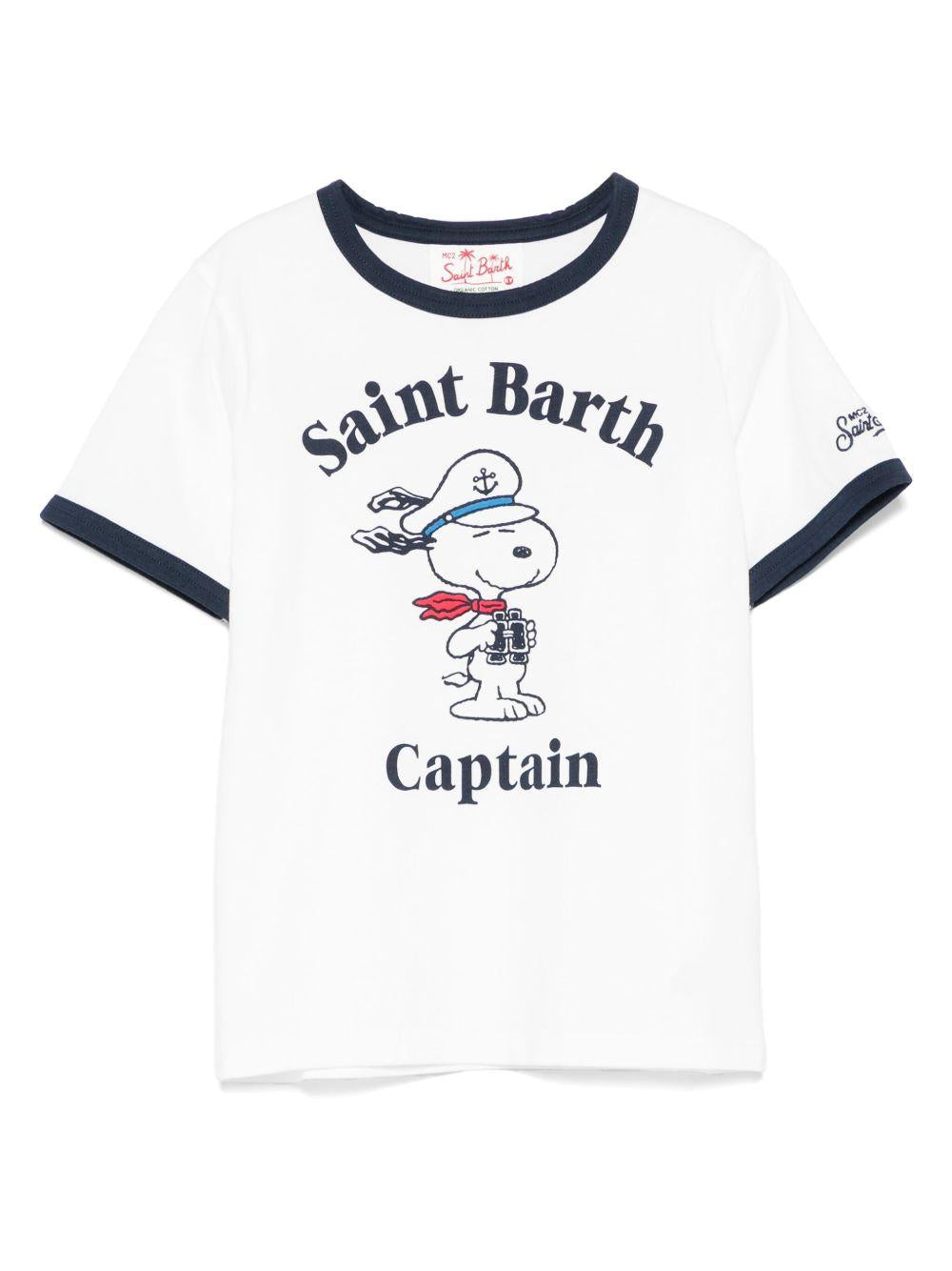 T-shirt bianca snoopy captain DENA001 00272H MC2 SAINT BARTH KIDS 