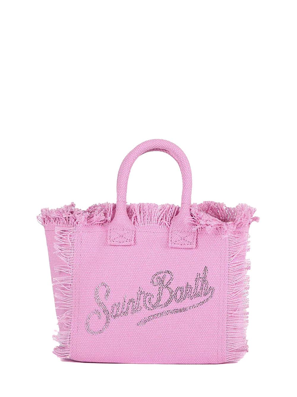 Borsa vanity mini rosa logo strass