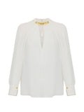 Blusa in viscosa con maniche a mantella