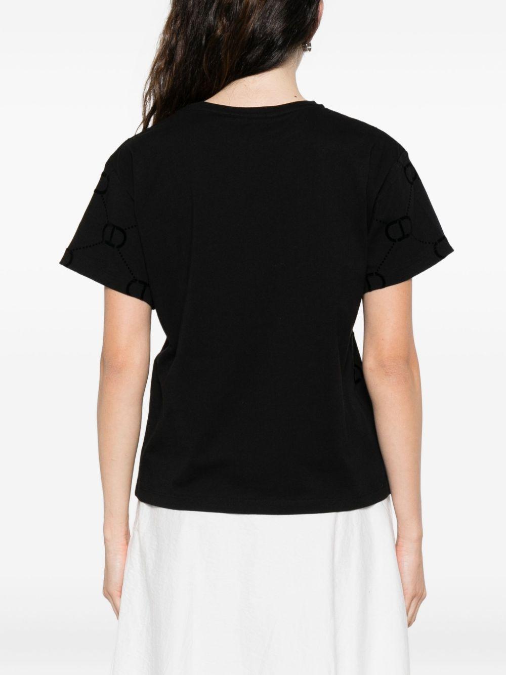 T-shirt Donna Nero con Logo 252TP2055 00006 TWINSET 