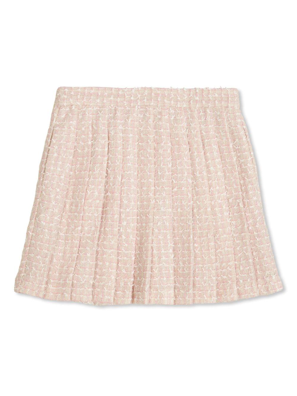 Gonna rosa tweed plissè
