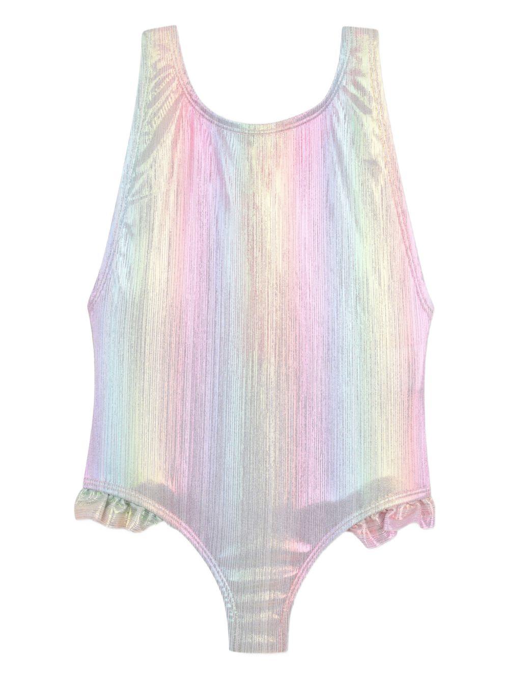Costume da bagno intero in poliestere con balze U21964 Z41 BILLIE BLUSH KIDS 