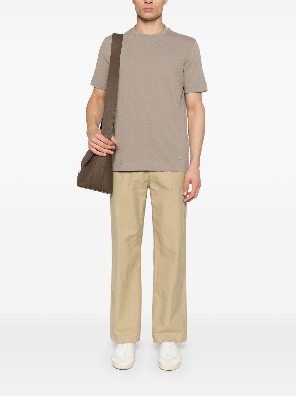 T-shirt marrone chiaro texturizzata