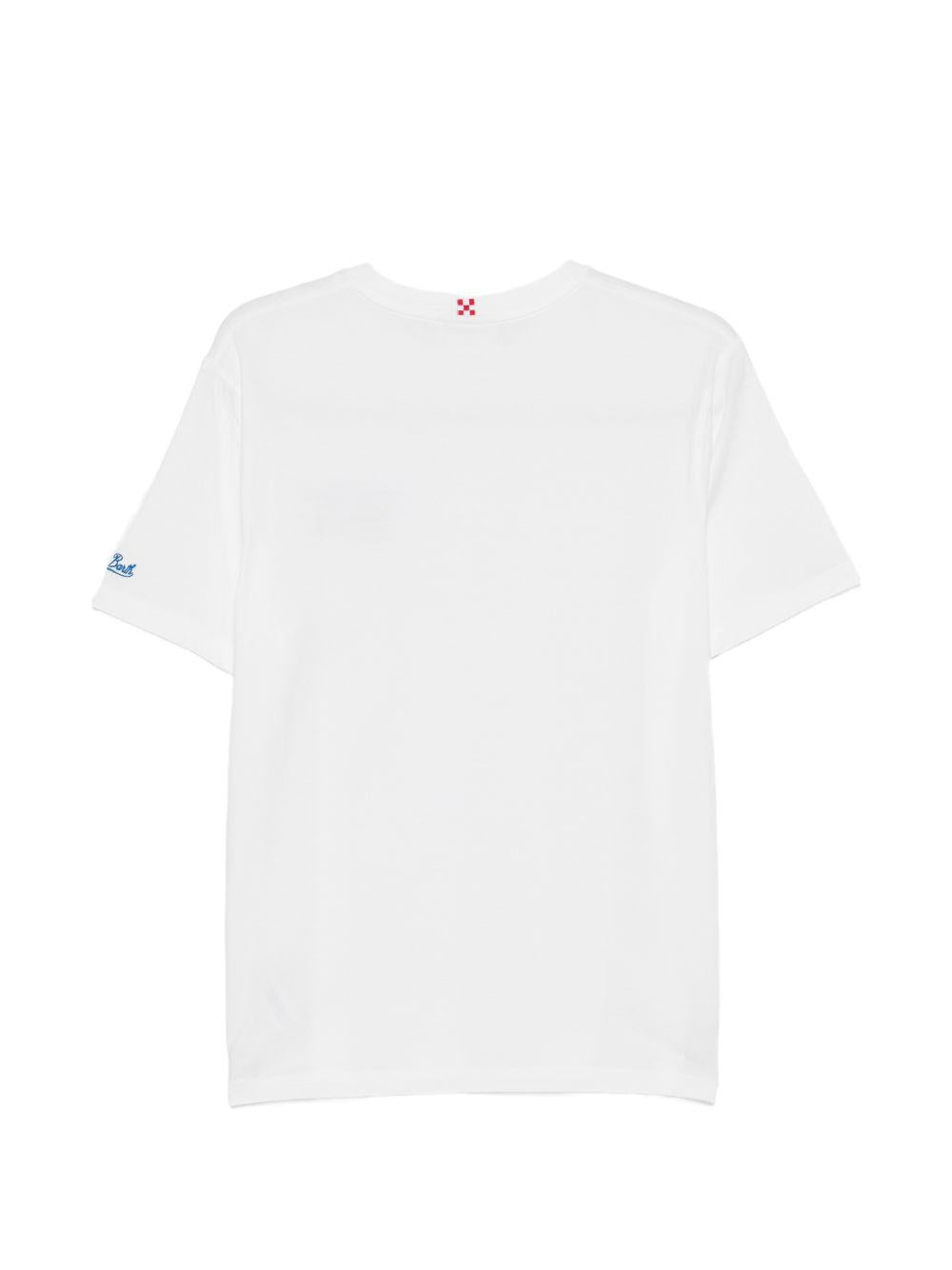 T-shirt in cotone organico con ricamo POT0001 04335L MC2 SAINT BARTH 