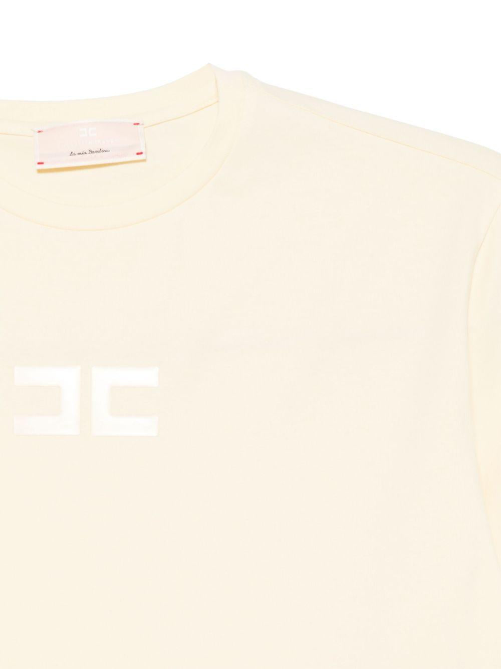 T-shirt lemonate logo monogram frontale EFTS2370JE006 2023 ELISABETTA FRANCHI KIDS 