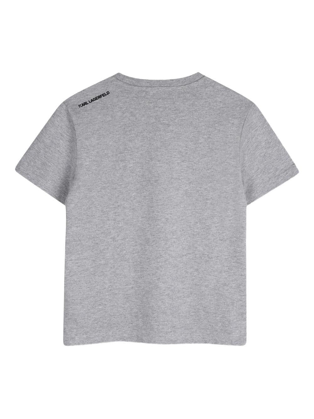 T-shirt con tasca e grafica Karl Lagerfeld Z31097 A07 KARL LAGERFELD KIDS 