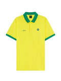 Polo in cotone con colletto bianco