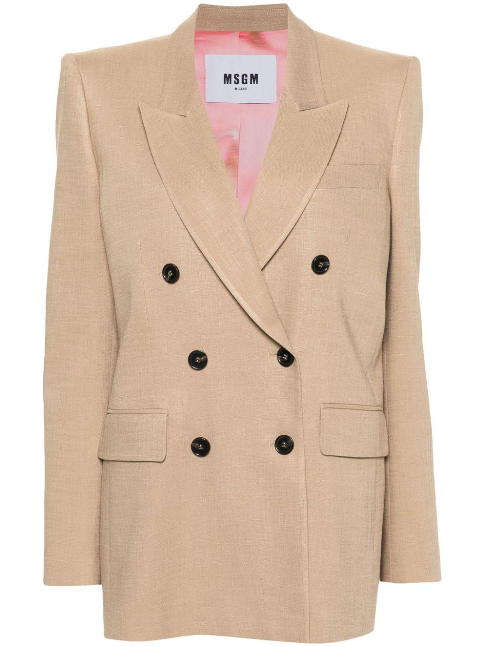 Blazer doppio petto beige 3641MDG09Y247010 23 MSGM 