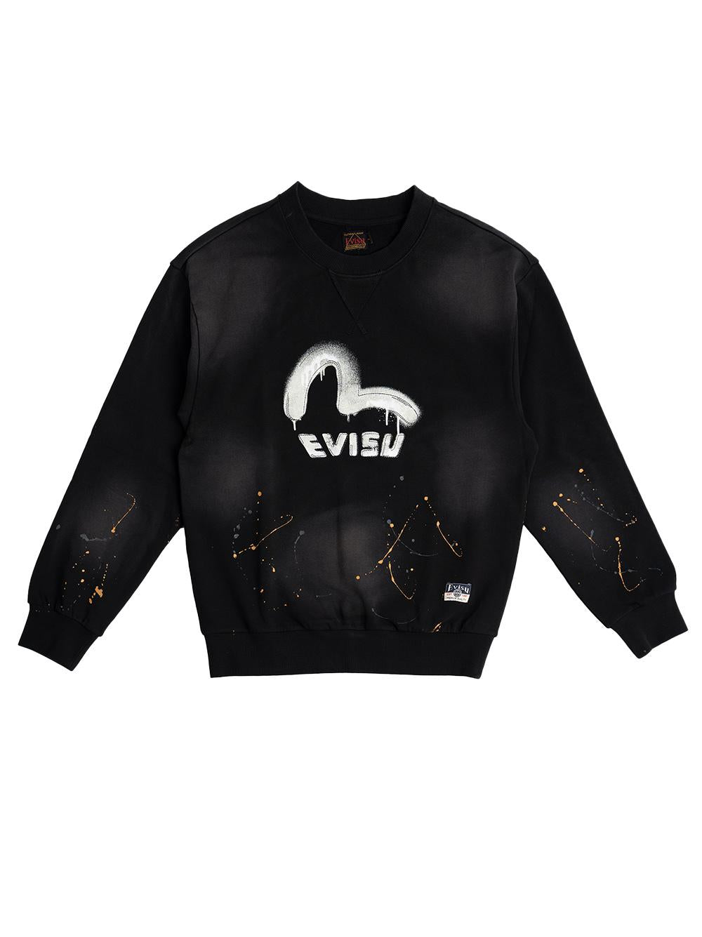 Felpe Relax Fit con stampa logo e gabbiano 2ESHTM5SW1135 BLK EVISU 