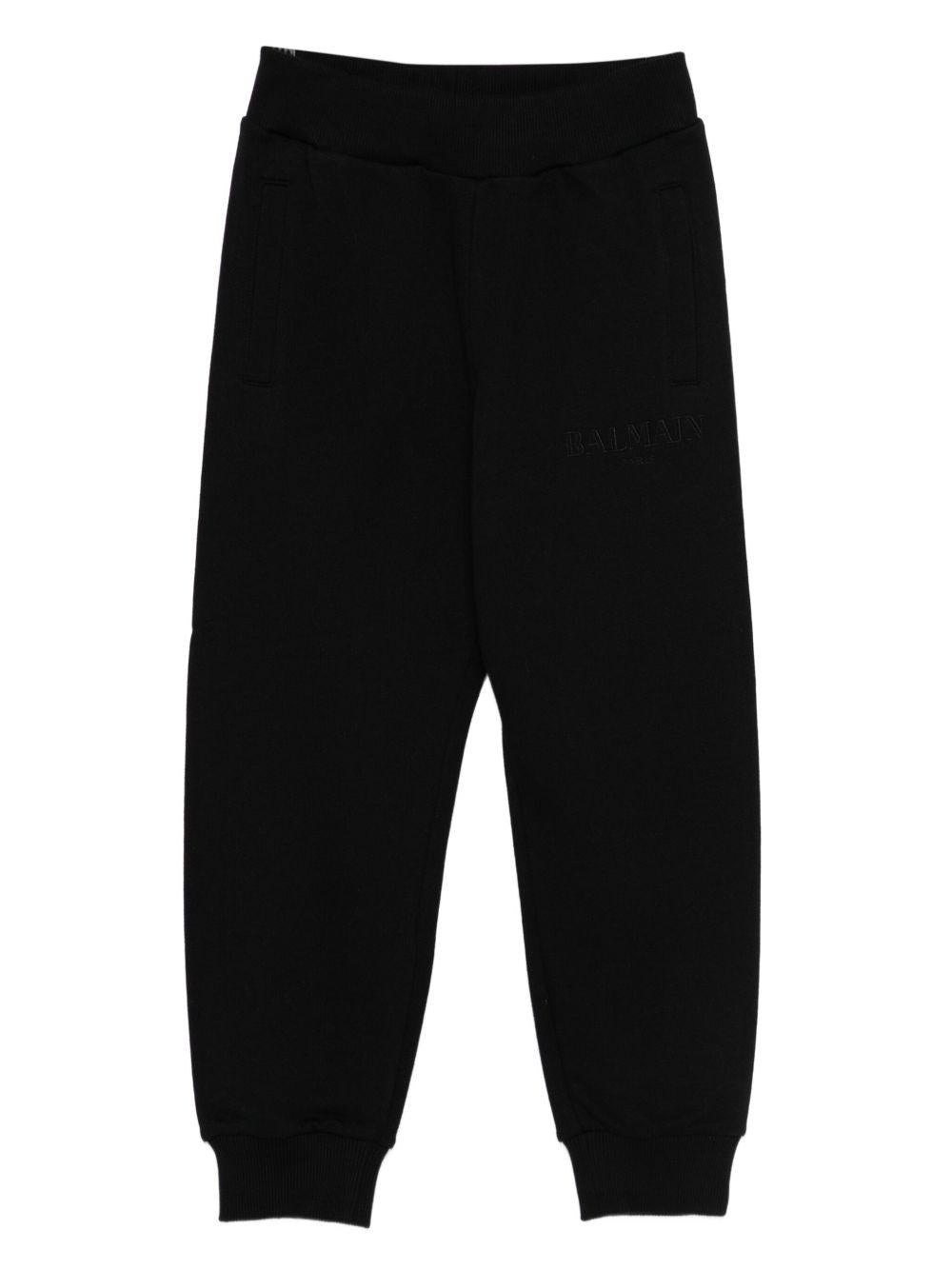 Pantaloni Sportivi Neri con Logo BX6Q20Z3183 930NE BALMAIN KIDS 